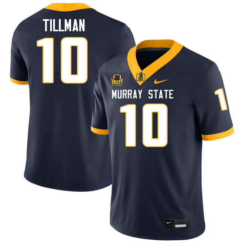 Murray State Racers #10 Larry Tillman College Football Jerseys,Uniforms-Navy